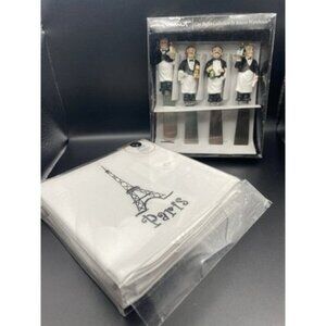 Paris French Entertaining Lot Guy Buffet Waiter Spreaders Eiffel Tower Napkins